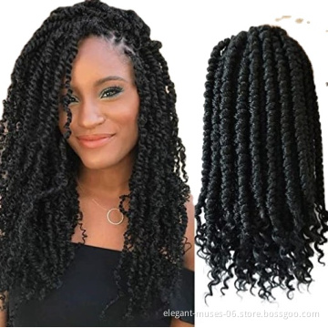 passion twist synthetic crochet braiding hair twist curly synthetic hair for braids yaki extension braiding hair brown ombre
